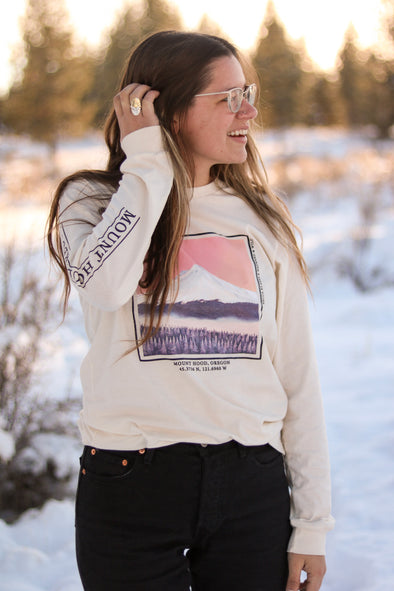 Sunrise on Mt. Hood Long Sleeve - Collab w/ Becca Klassy Paints