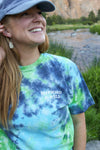 I Hope Something Good Happens Tie Dye T - Blue/Green LAST CHANCE!