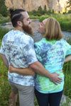 I Hope Something Good Happens Tie Dye T - Blue/Green LAST CHANCE!