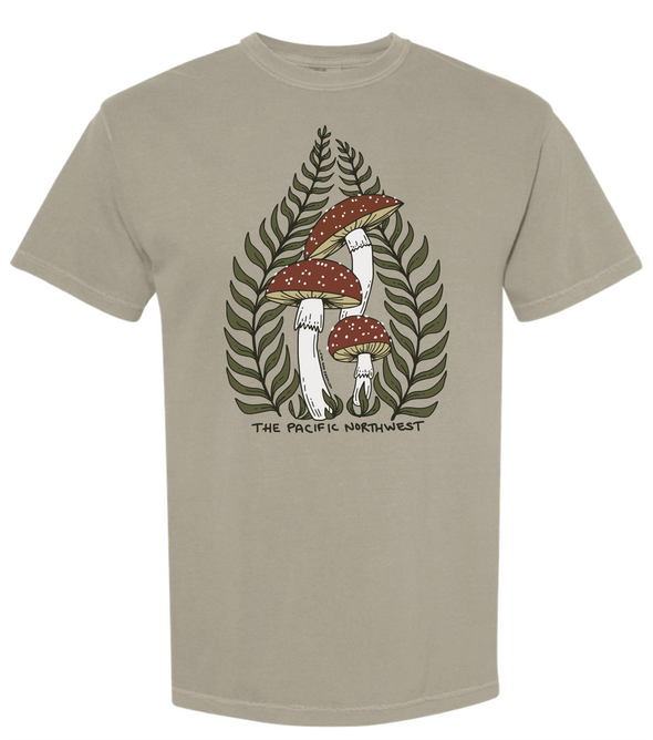 Fern & Amanita Mushroom T Shirt (Multiple Colors)