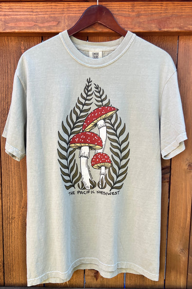 Fern & Amanita Mushroom T Shirt (Multiple Colors)