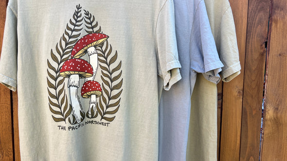 Fern & Amanita Mushroom T Shirt (Multiple Colors)