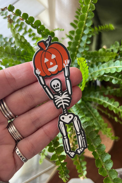 Skeleton Pumpkin sticker