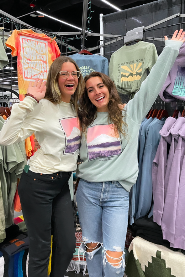 Sunrise on Mt. Hood Sweatshirt - Collab w/ Becca Klassy Paints