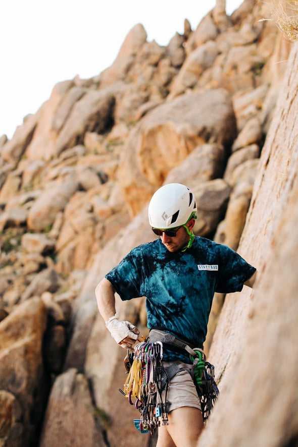 Stay Rad Black and Teal Tie Dye T
